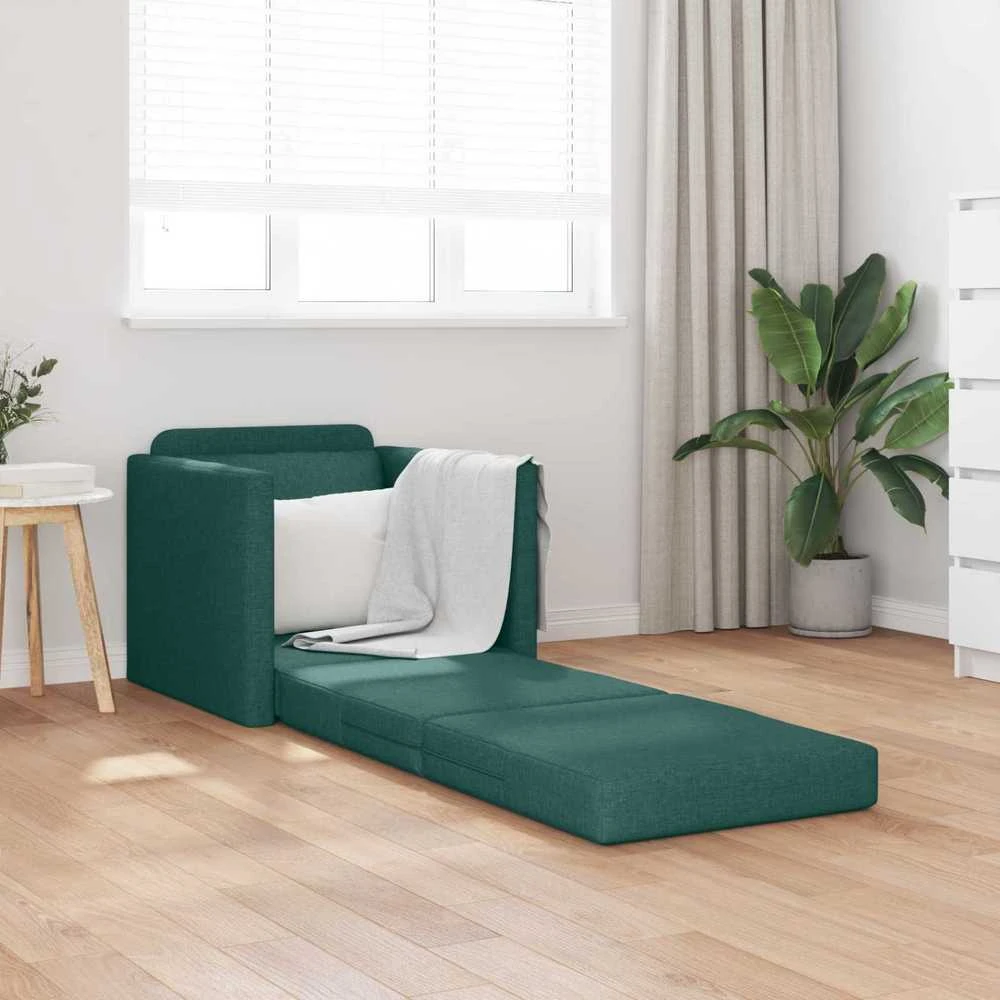 Sofa lova Tamsiai žalia 74 x 77 x 81 cm audinys