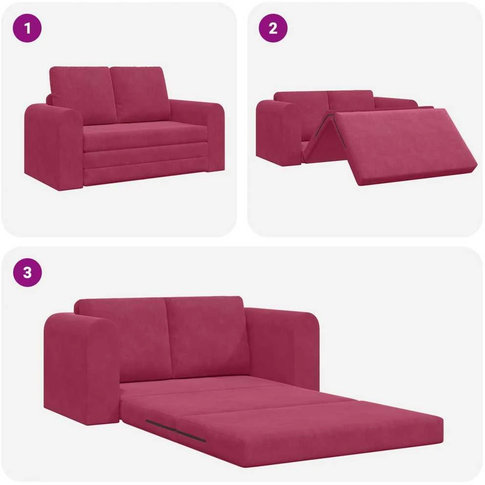 Sofa lova Vyno raudona 148 x 71 x 83 cm Aksomas
