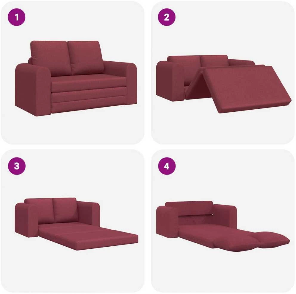 Sofa lova Vyno raudona 148 x 71 x 83 cm audinys