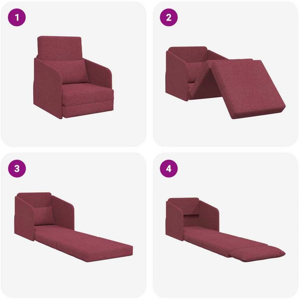 Sofa lova Vyno raudona 65 x 80 x 83 cm audinys