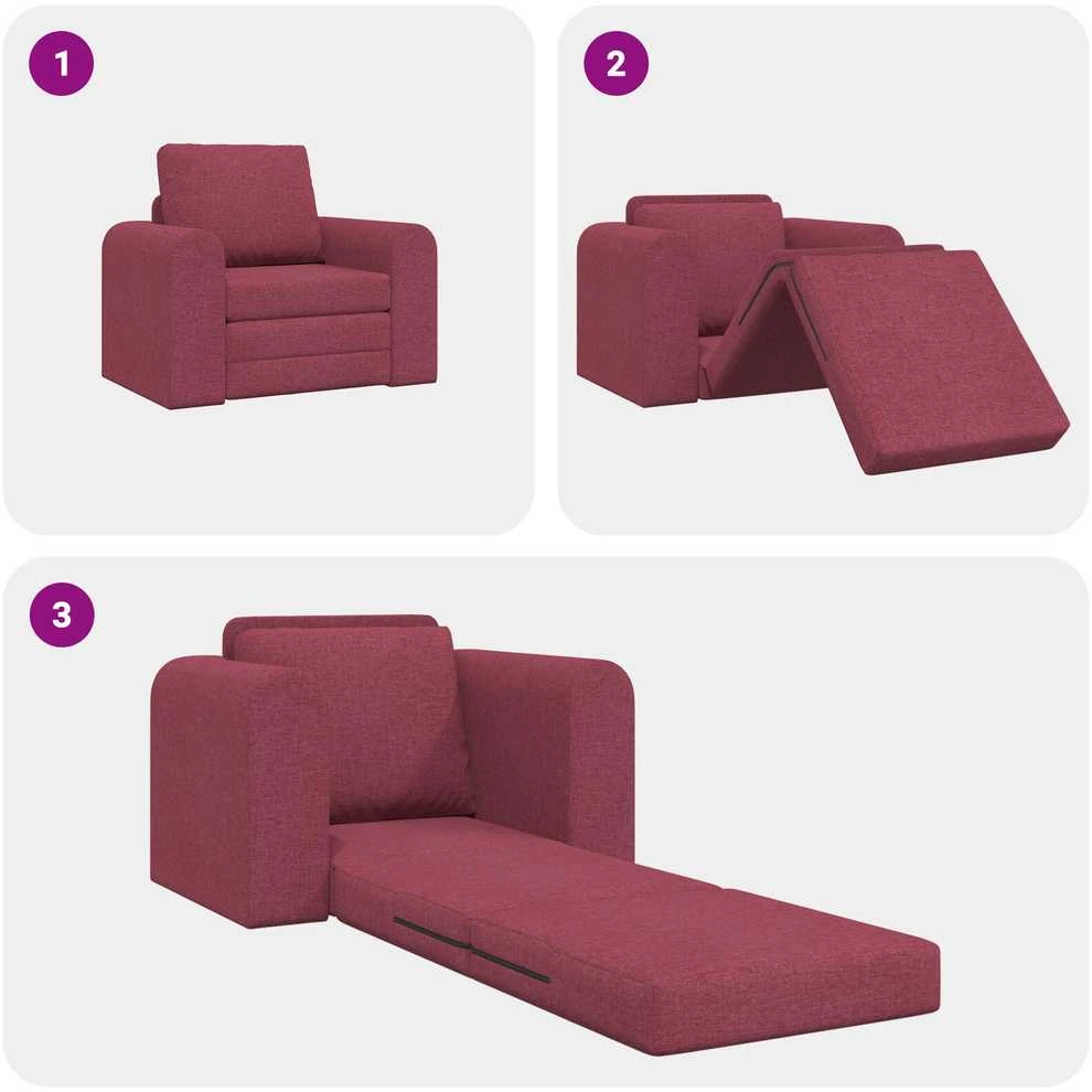 Sofa lova Vyno raudona 98 x 71 x 83 cm audinys