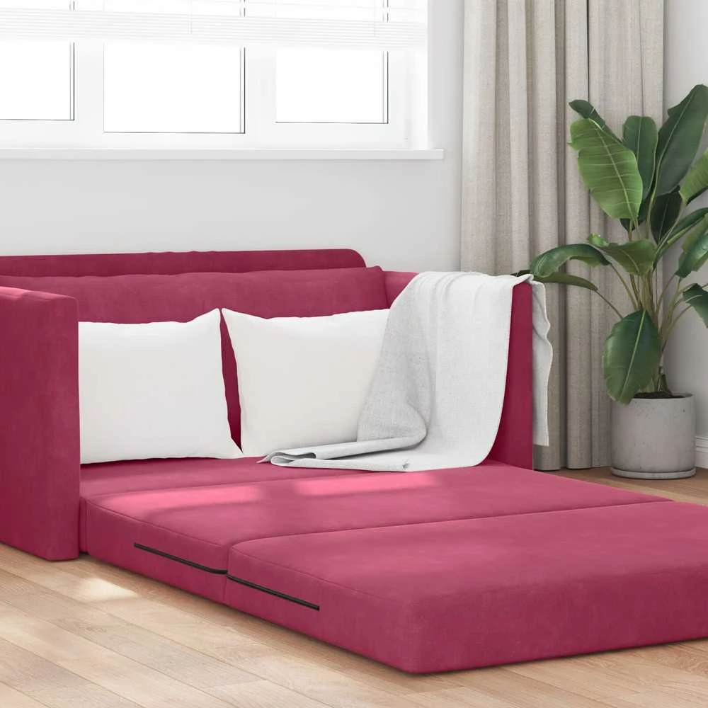 Sofa lova Vyno raudona 124 x 71 x 78 cm Aksomas