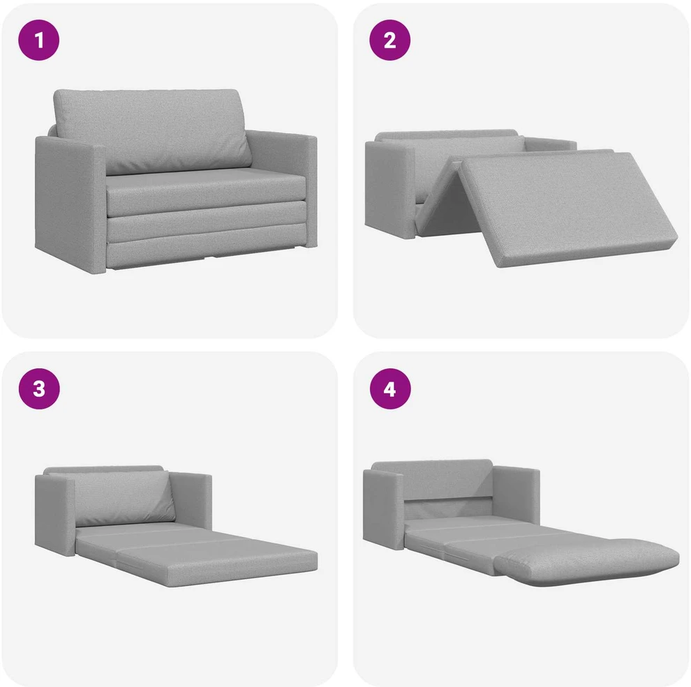Sofa lova Debesų pilka 124 x 71 x 78 cm audinys
