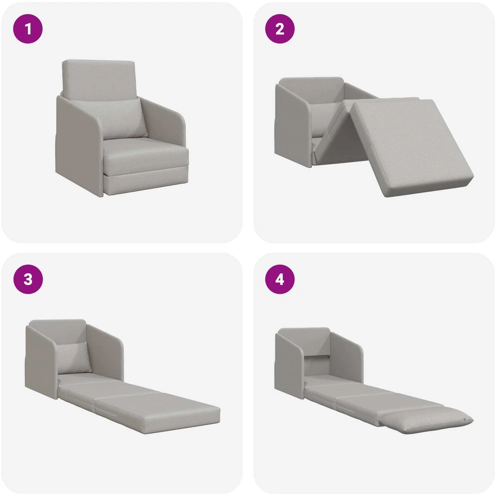 Sofa lova Debesų pilka 65 x 80 x 83 cm audinys