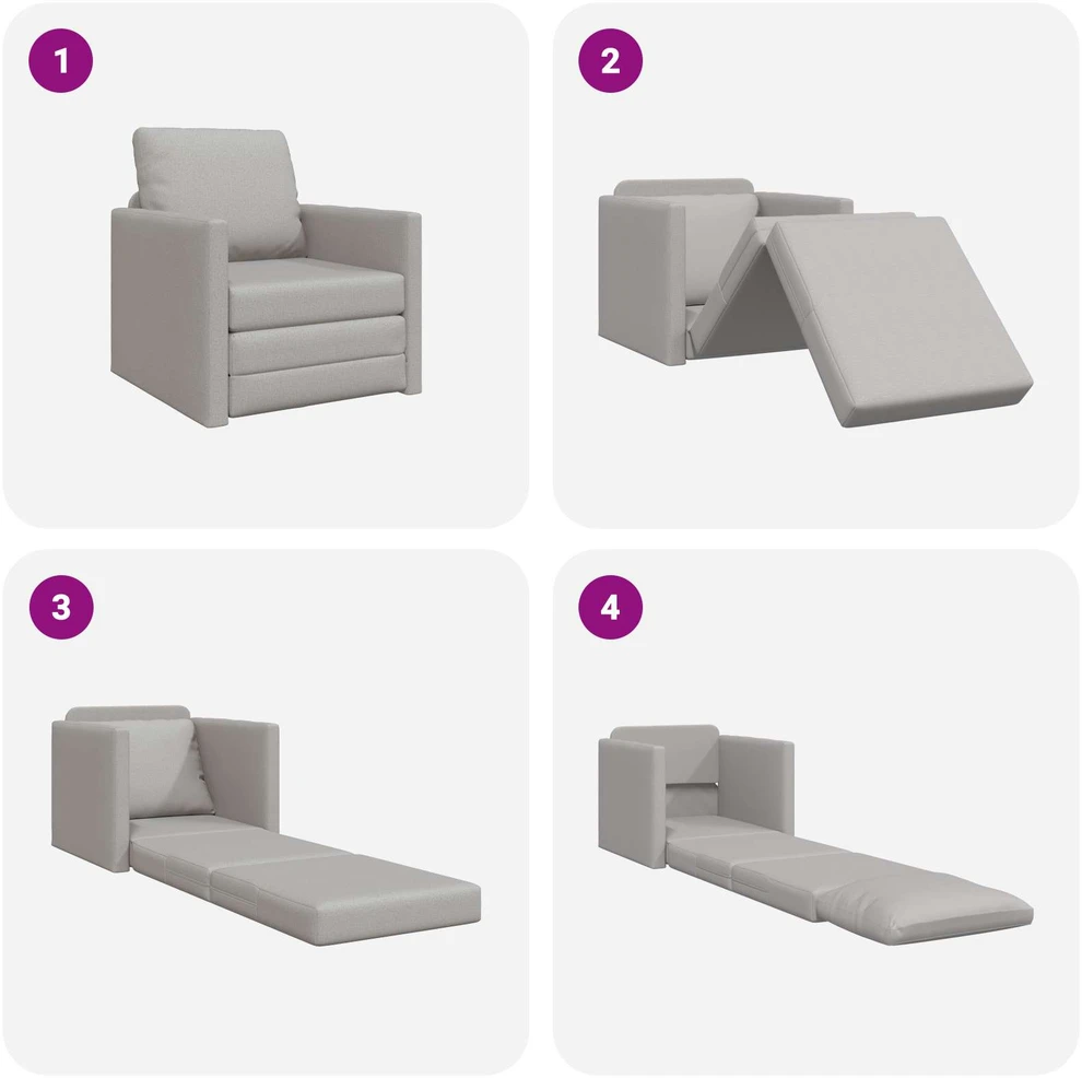 Sofa lova Debesų pilka 74 x 77 x 81 cm audinys