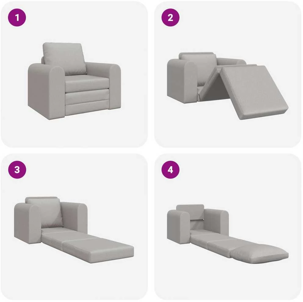 Sofa lova Debesų pilka 98 x 71 x 83 cm audinys