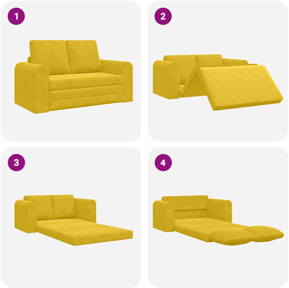 Sofa lova Geltona 148 x 71 x 83 cm Aksomas