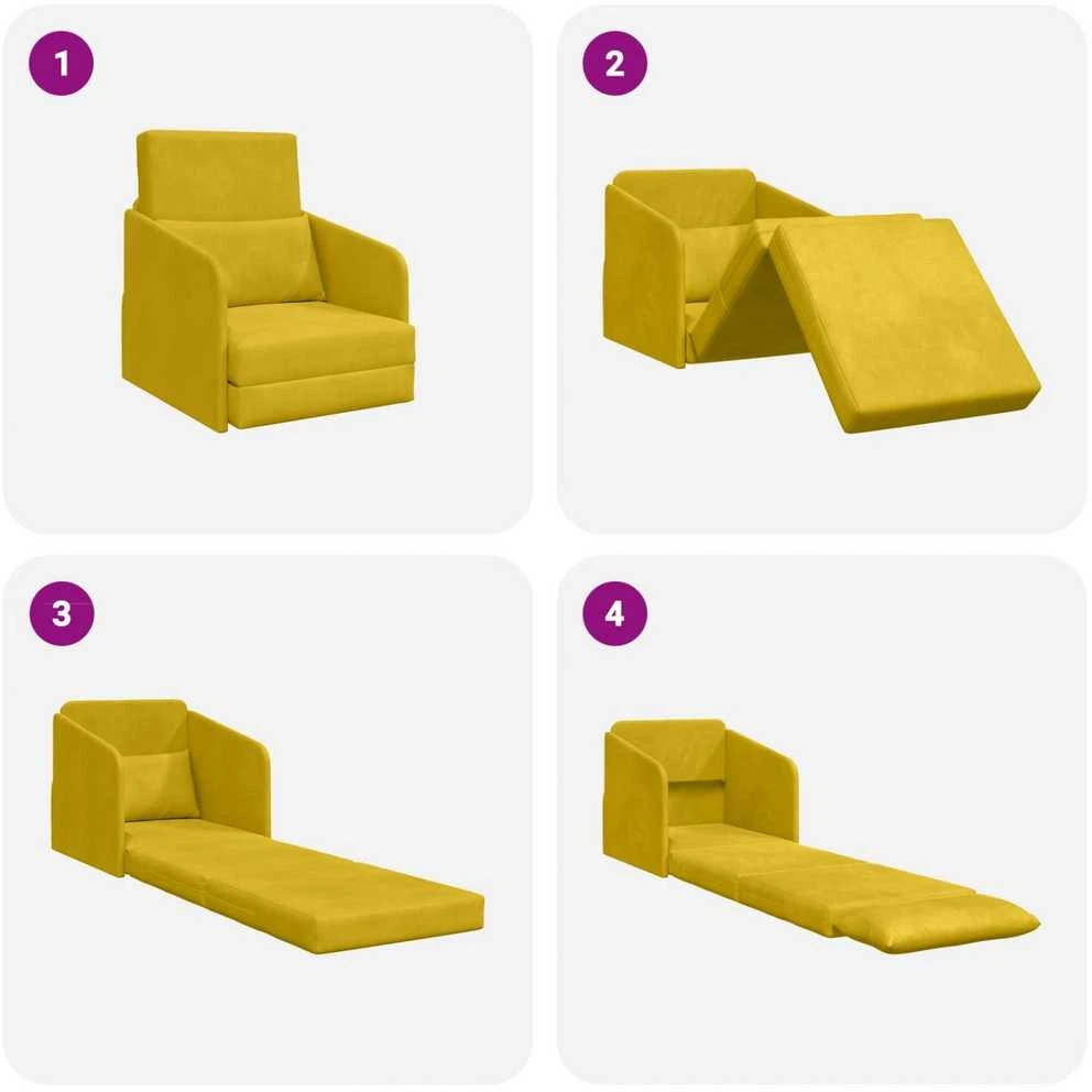 Sofa lova Geltona 65 x 80 x 83 cm Aksomas