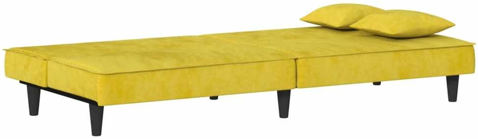 Sofa-lova, geltonos spalvos, aksomas