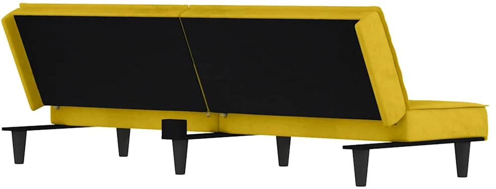 Sofa-lova, geltonos spalvos, aksomas