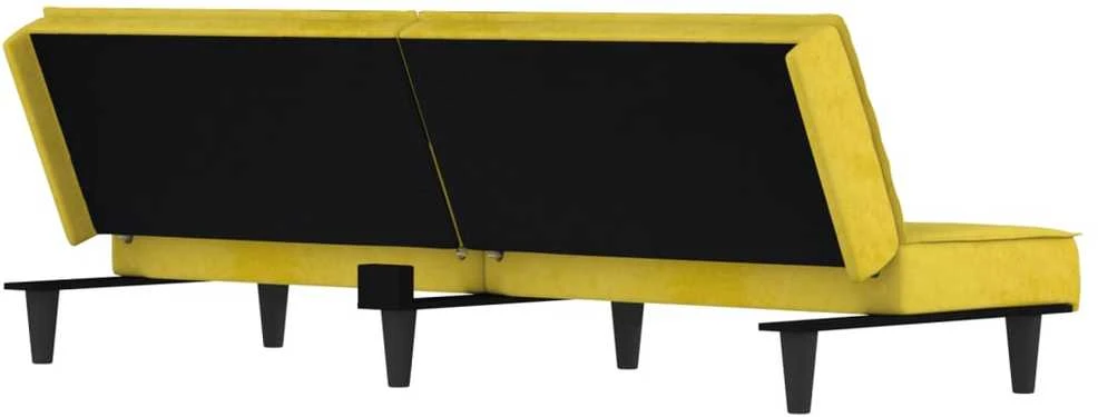 Sofa-lova, geltonos spalvos, aksomas
