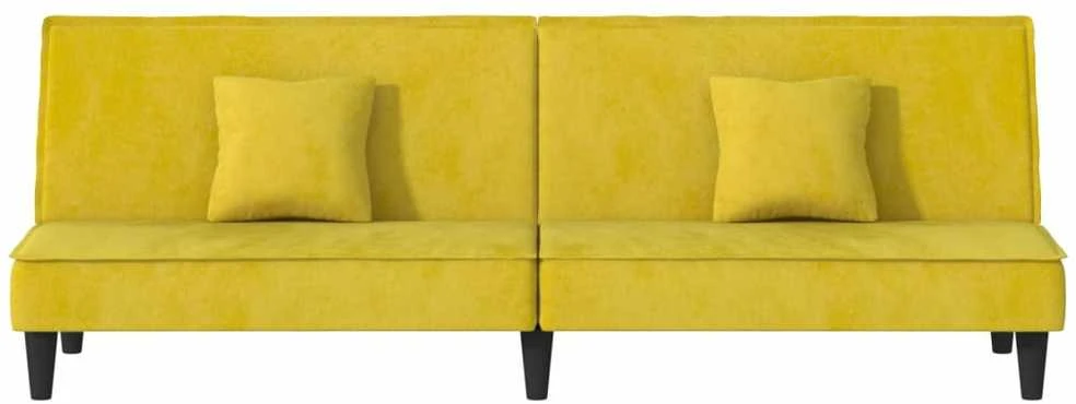 Sofa-lova, geltonos spalvos, aksomas