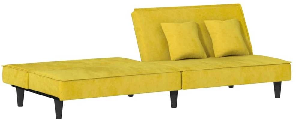 Sofa-lova, geltonos spalvos, aksomas