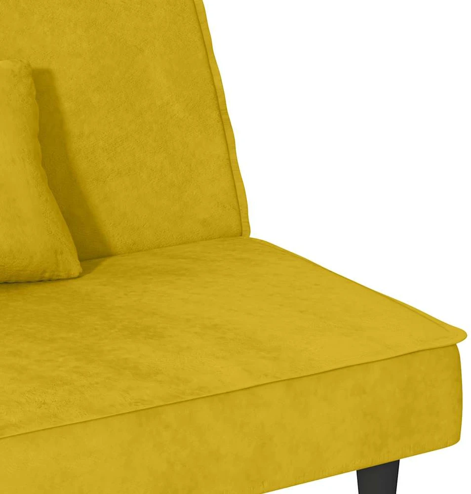 Sofa-lova, geltonos spalvos, aksomas