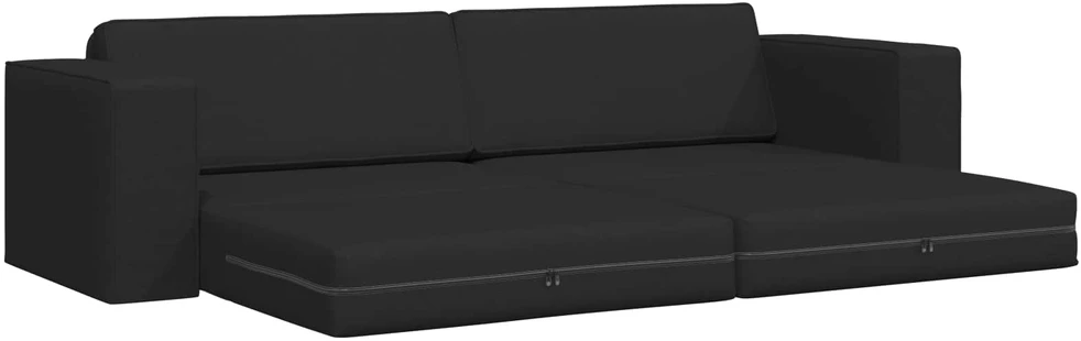 Sofa lova Juoda 245 x 78 x 77 cm audinys
