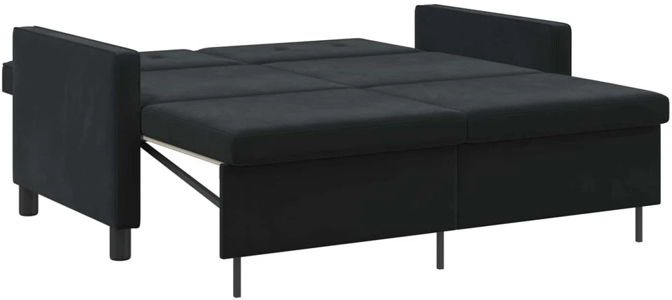 Sofa lova Juoda Audinys