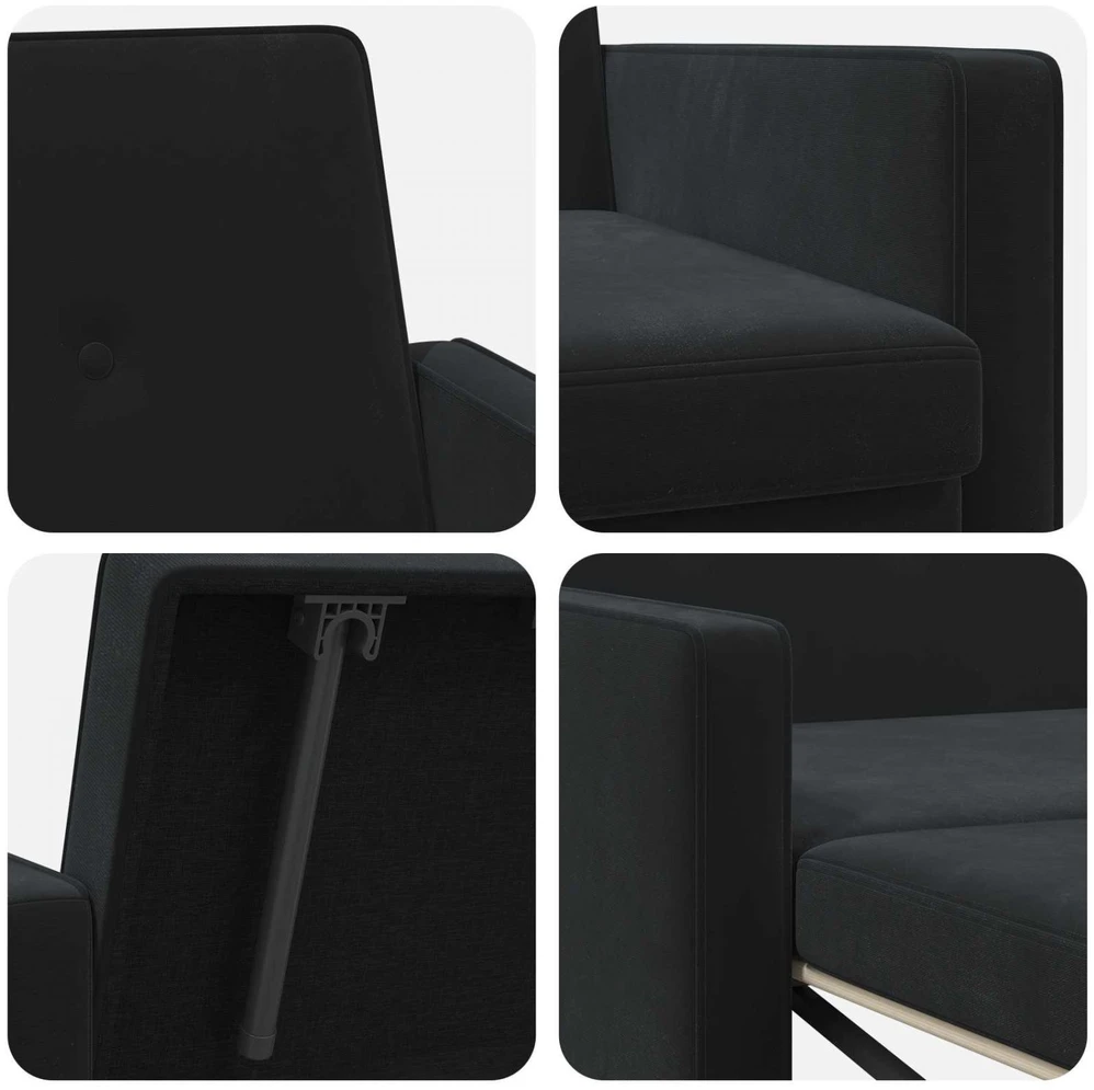 Sofa lova Juoda Audinys
