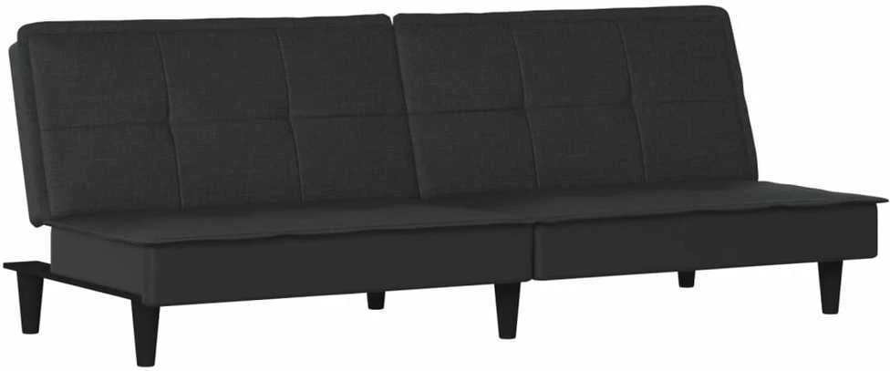 Sofa-lova, juodos spalvos, audinys