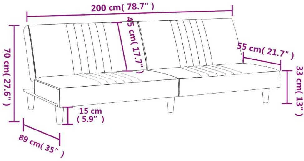 Sofa-lova, juodos spalvos, audinys