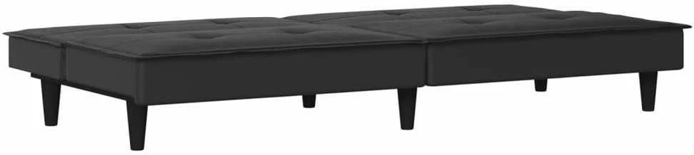 Sofa-lova, juodos spalvos, audinys