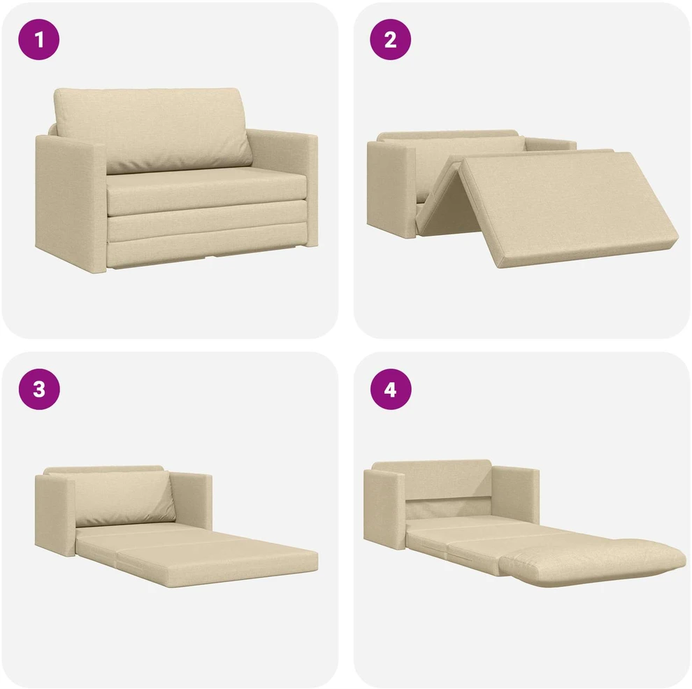 Sofa lova Kreminė 124 x 71 x 78 cm audinys