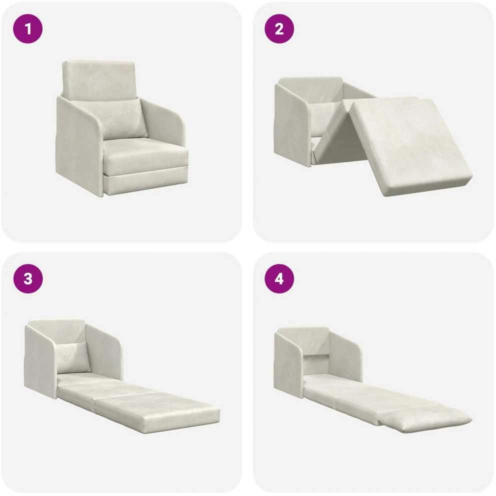 Sofa lova Kreminė 65 x 80 x 83 cm Aksomas