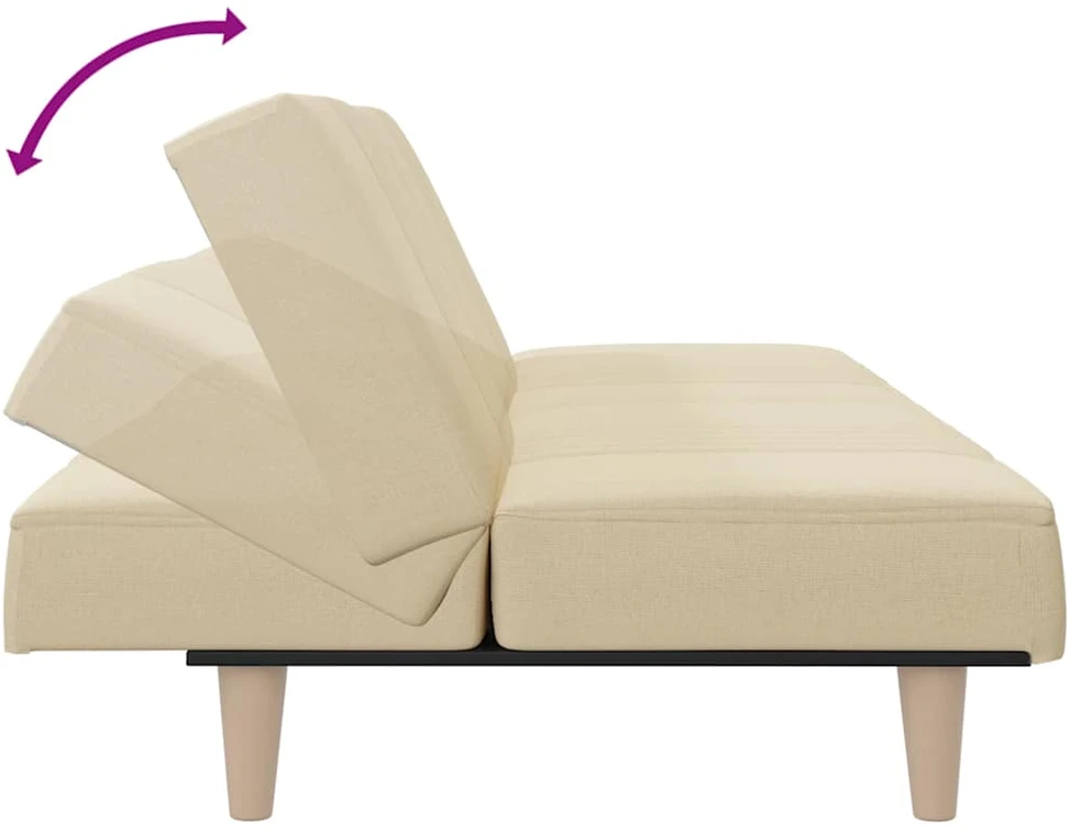 Sofa-lova, kreminės spalvos, audinys