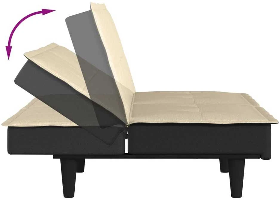 Sofa-lova, kreminės spalvos, audinys