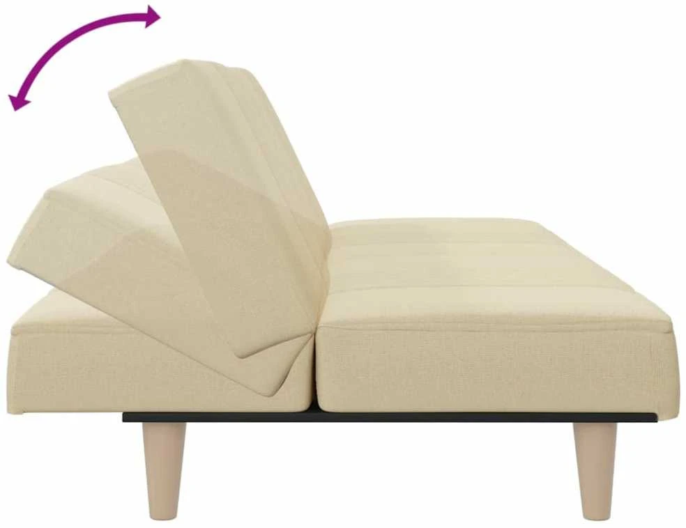 Sofa-lova, kreminės spalvos, audinys