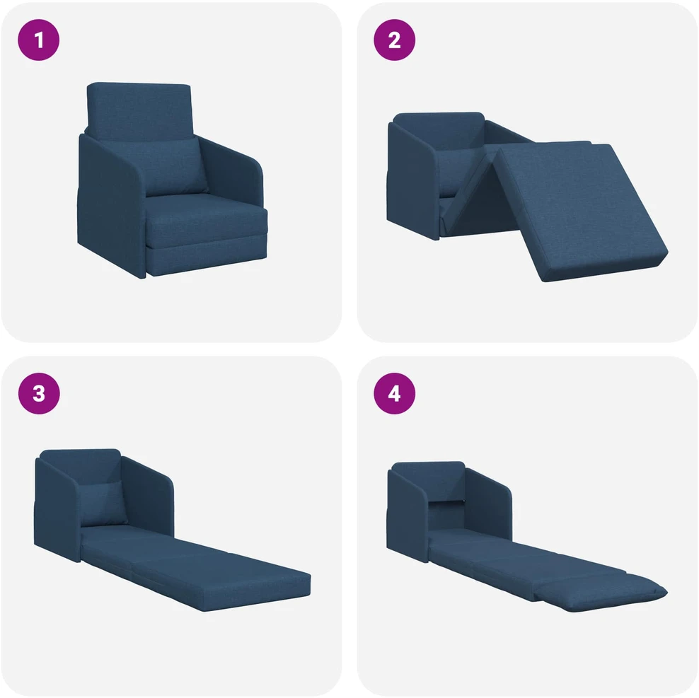Sofa lova Mėlyna 65 x 80 x 83 cm audinys