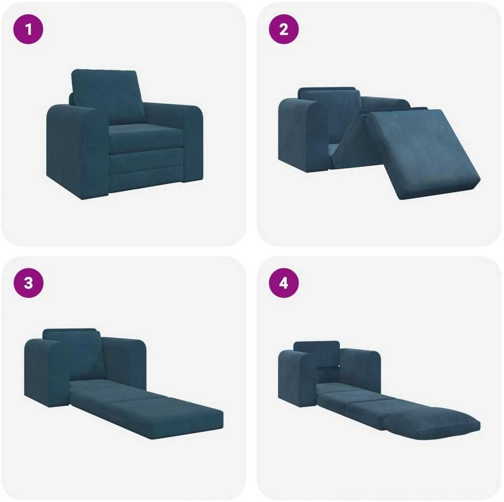 Sofa lova Mėlyna 98 x 71 x 83 cm Aksomas