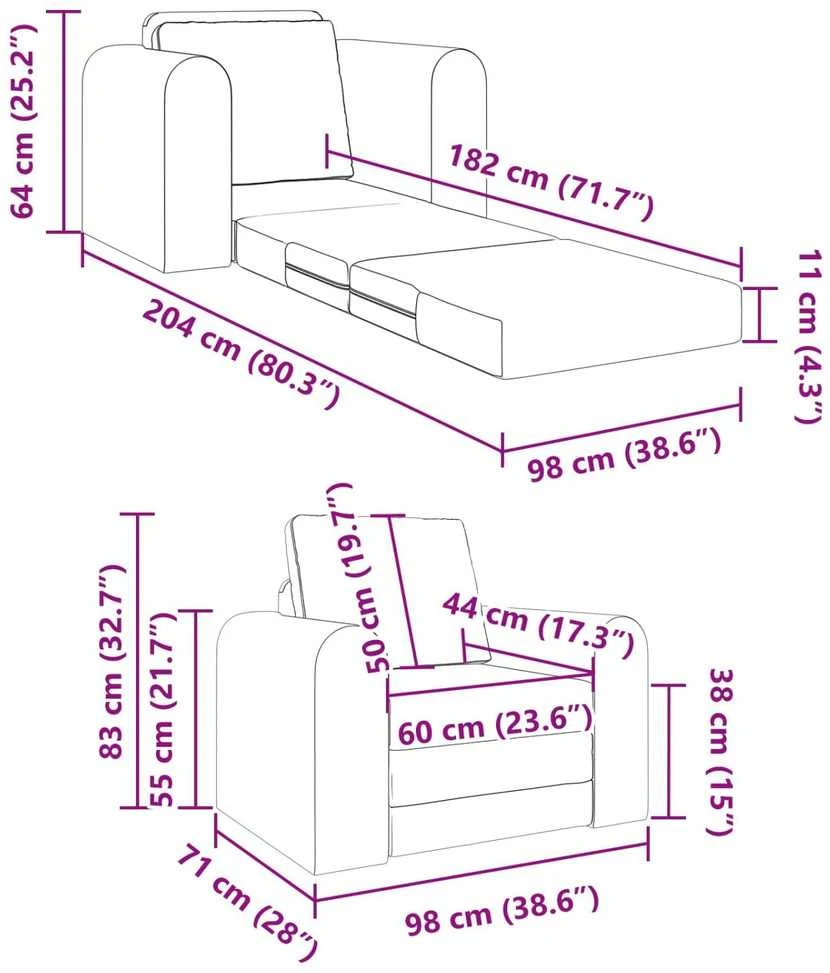 Sofa lova Mėlyna 98 x 71 x 83 cm audinys