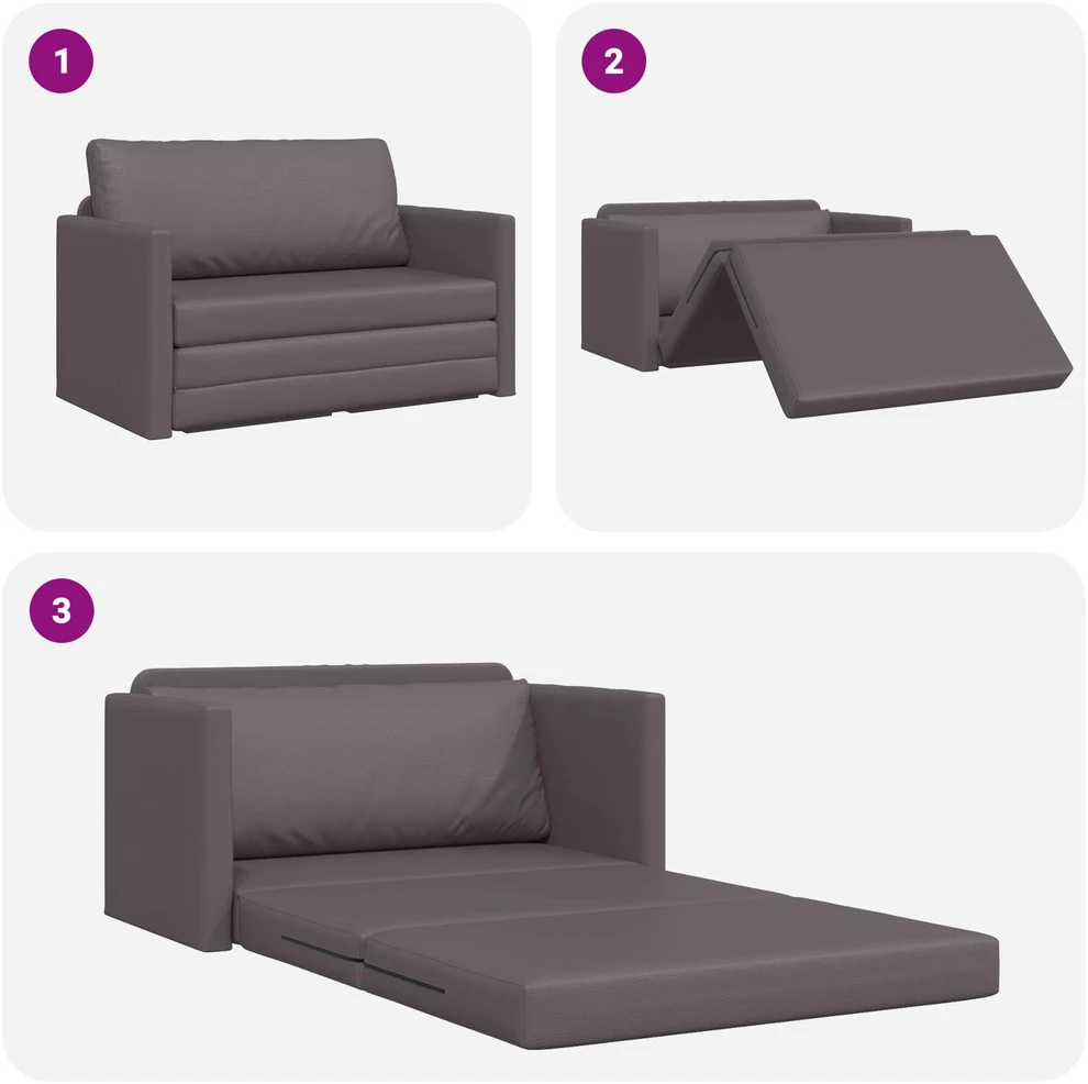 Sofa lova Pilka 124 x 71 x 78 cm Dirbtinė Oda