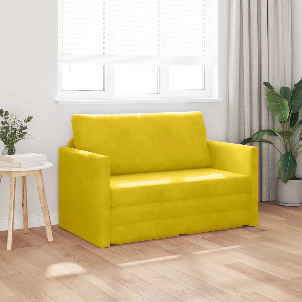 Sofa lova Saulėgrąžų geltona 124 x 71 x 78 cm Aksomas