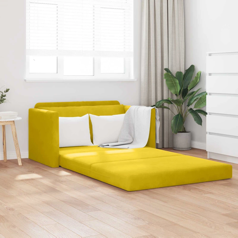 Sofa lova Saulėgrąžų geltona 124 x 71 x 78 cm Aksomas