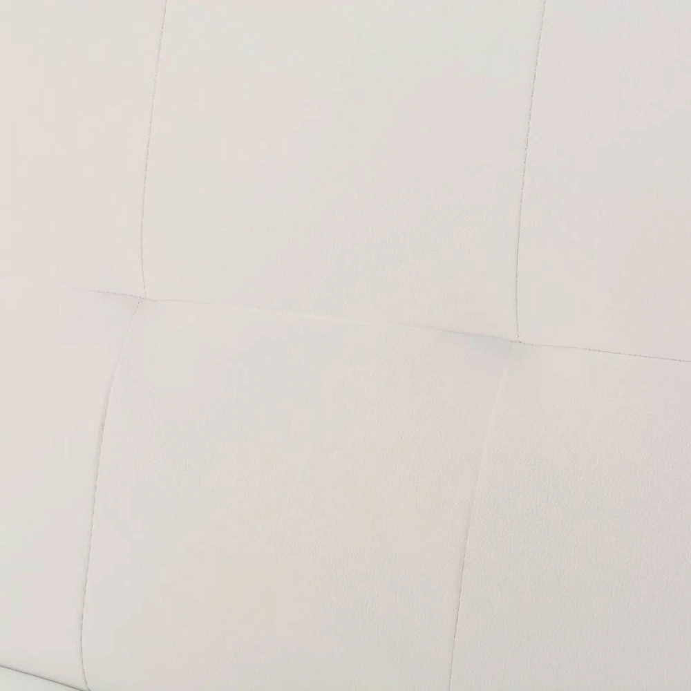 Sofa lova su 2 pagalv., dirbt. oda, reguliuojama, krem. balta