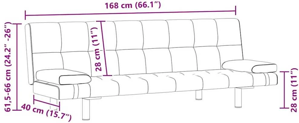 Sofa lova su 2 pagalv., dirbt. oda, reguliuojama, krem. balta