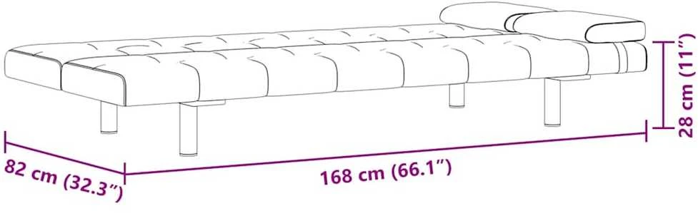 Sofa lova su dviem pagalv., dirbtinė oda, reguliuoj., juoda