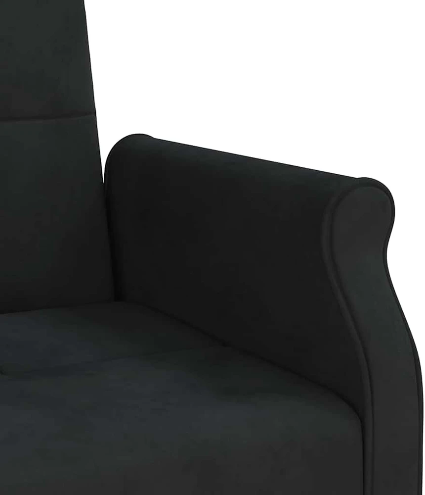 Sofa-lova su pagalvėlėmis, juodos spalvos, aksomas