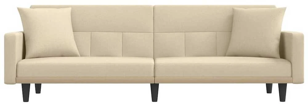 Sofa-lova su pagalvėlėmis, kreminės spalvos, audinys