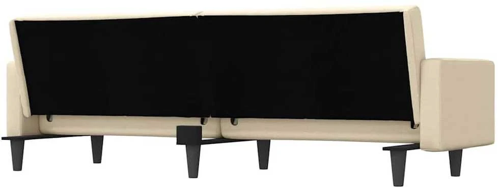 Sofa-lova su pagalvėlėmis, kreminės spalvos, audinys