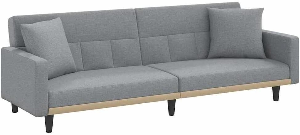Sofa-lova su pagalvėlėmis, šviesiai pilkos spalvos, audinys