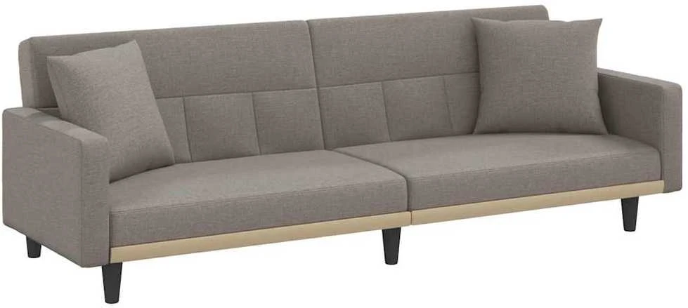 Sofa-lova su pagalvėlėmis, taupe spalvos, audinys