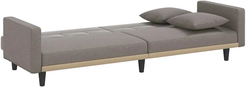 Sofa-lova su pagalvėlėmis, taupe spalvos, audinys