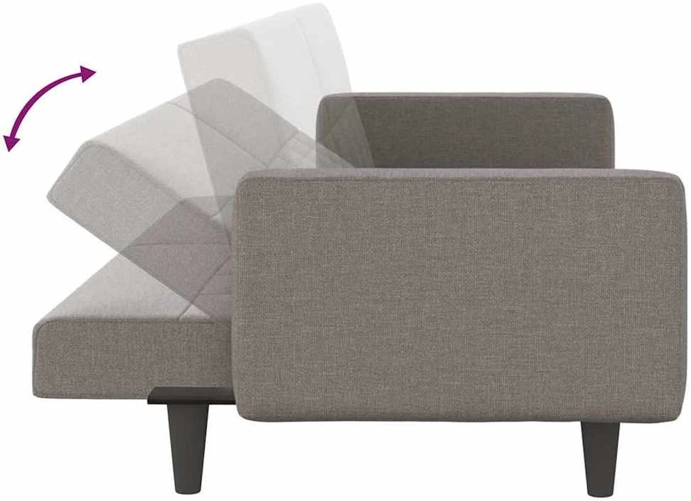 Sofa-lova su pagalvėlėmis, taupe spalvos, audinys