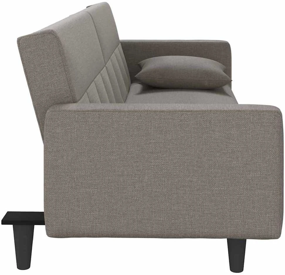 Sofa-lova su pagalvėlėmis, taupe spalvos, audinys
