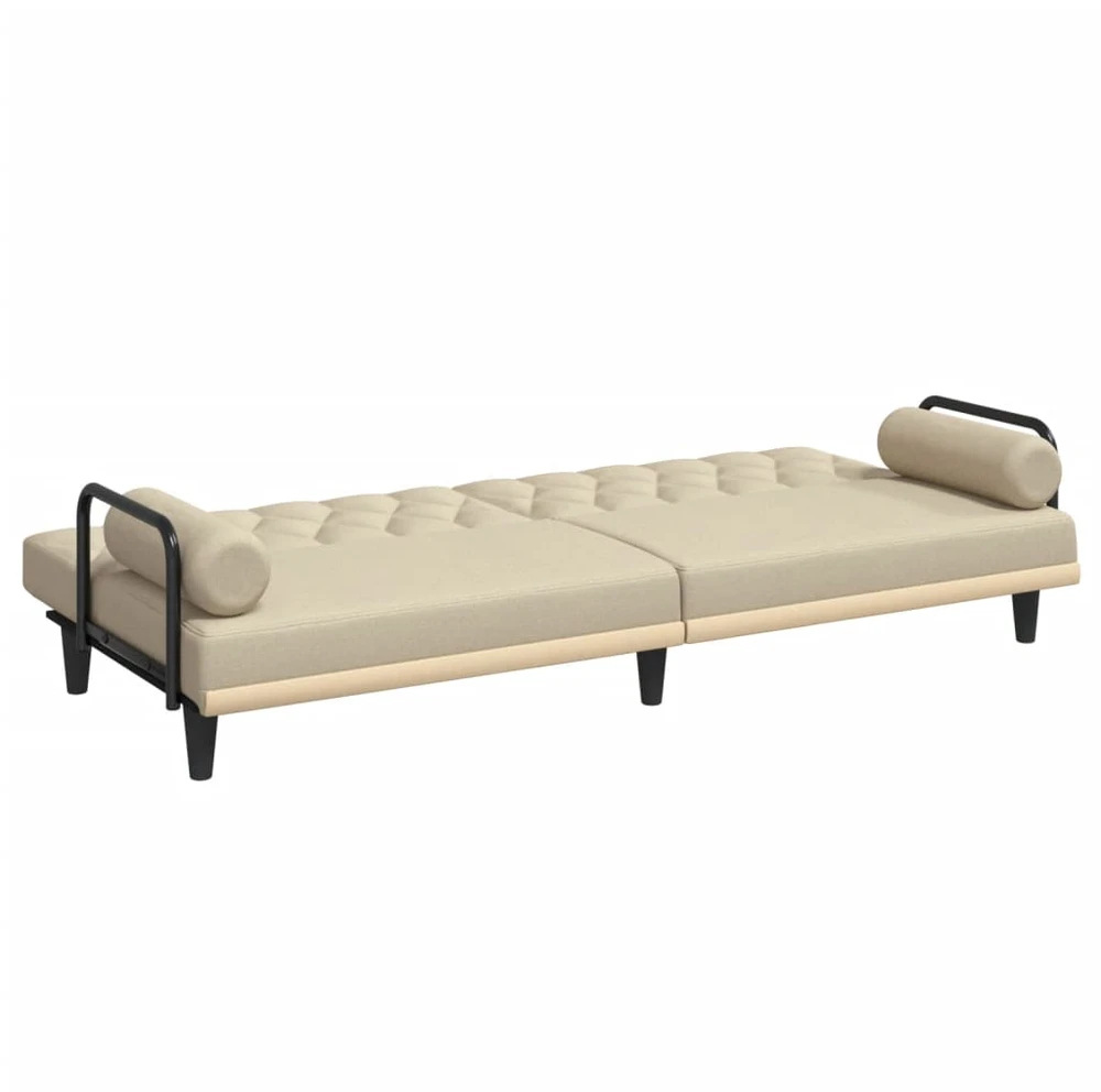 Sofa-lova su porankiais, kreminės spalvos, audinys