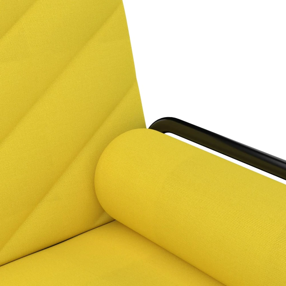 Sofa-lova su porankiais, šviesiai geltonos spalvos, audinys