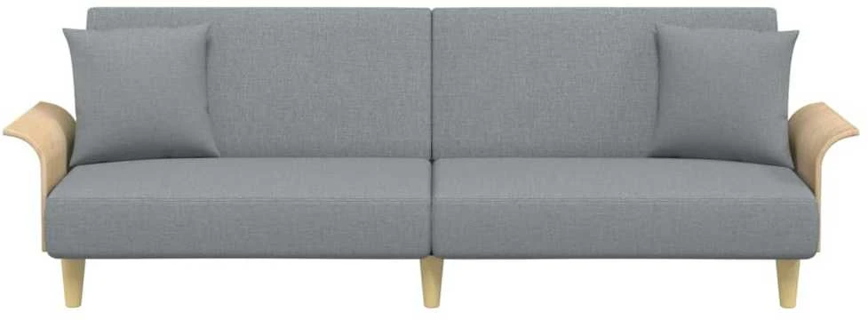 Sofa-lova su porankiais, šviesiai pilkos spalvos, audinys