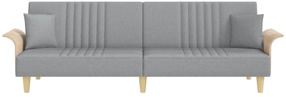 Sofa-lova su porankiais, šviesiai pilkos spalvos, audinys